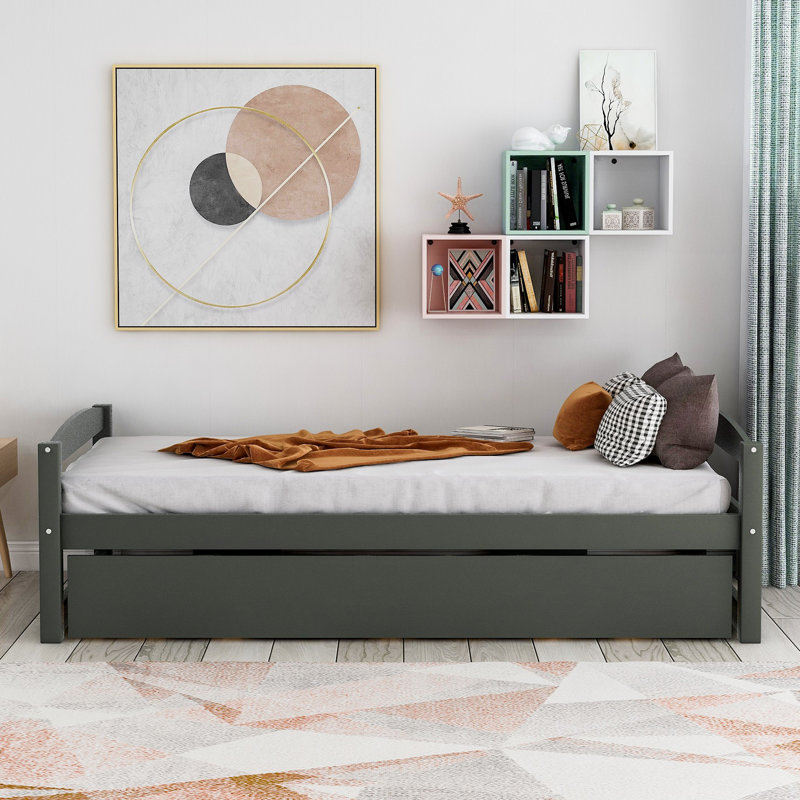 Harriet Bee Vosgan Twin Solid Wood Daybed with Trundle & Reviews Wayfair